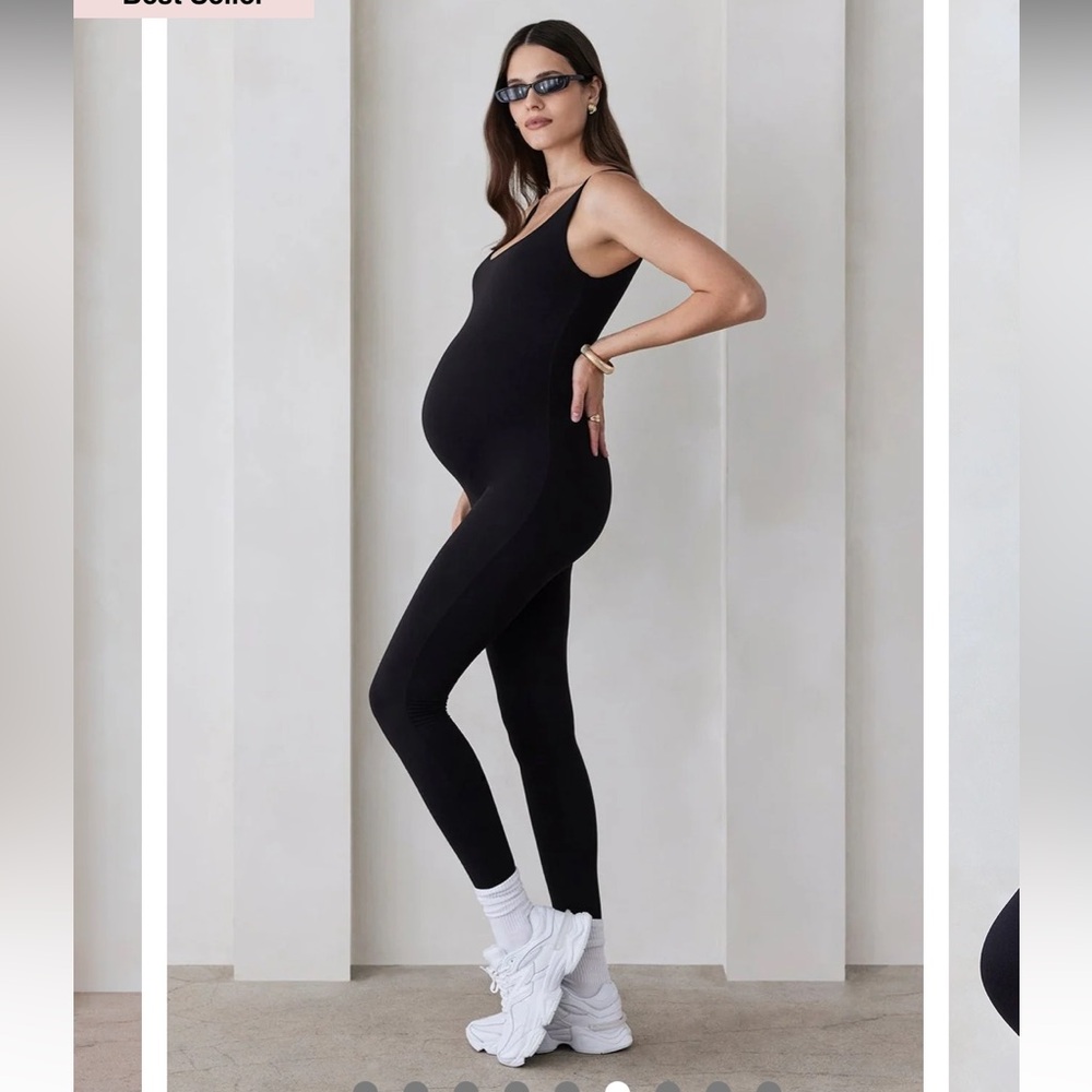 BUMPSUIT Lucy Unitard Bodysuit Maternity Size Medium Black Lined Sleeveless New
